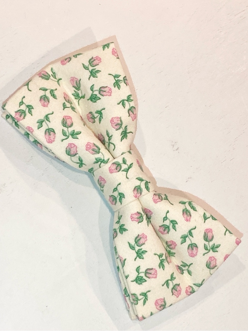 Pet Bowtie in Pink Rose Buds